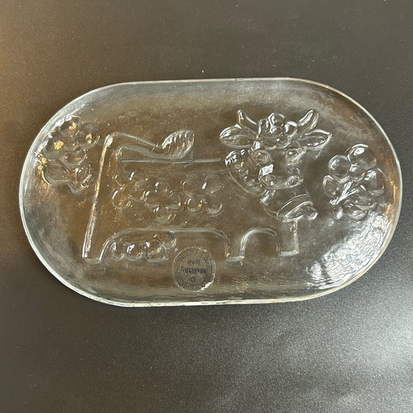 Butter Cheese Plate Glass Olma Cow Glasi Hergiswil Roberto Niederer Switzerland - Picture 6 of 7